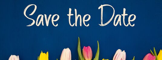 Tulpen und Schriftzug Save the Date