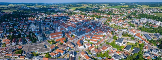Die Stadt Pfaffenhofen aus der Vogelperspektive
